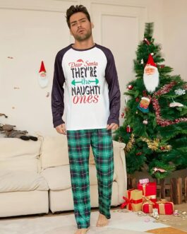 DEAR SANTA – Christmas Pajamas Set – Green/White